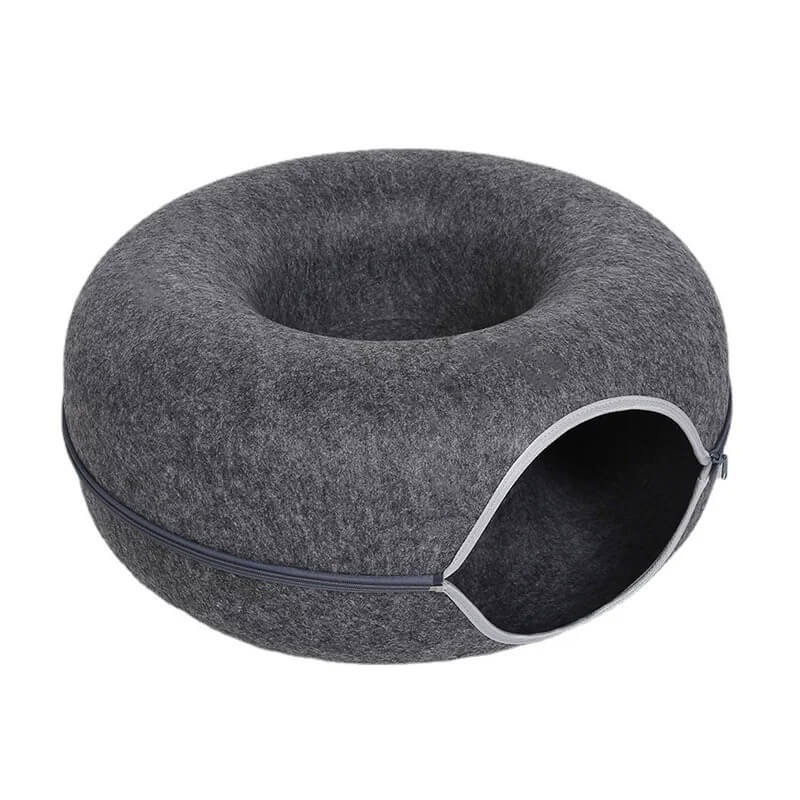Donut Cat Bed & Hideout – Cat Cave with Zipper Design!
