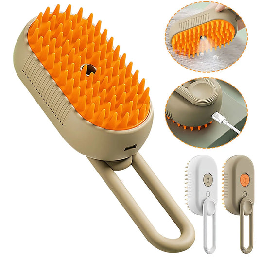 2-in-1 Mist Spray Pet Brush – Rechargeable Grooming & Massage Tool