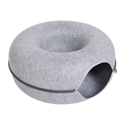 Donut Cat Bed & Hideout –  Cat Cave with Zipper Design!