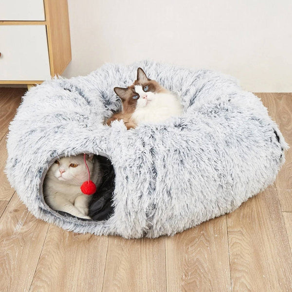 2-in-1 Tunnel Cat Bed – Cozy Hideout & Play Space in One!