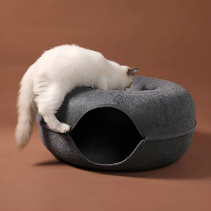 Donut Cat Bed & Hideout –  Cat Cave with Zipper Design!