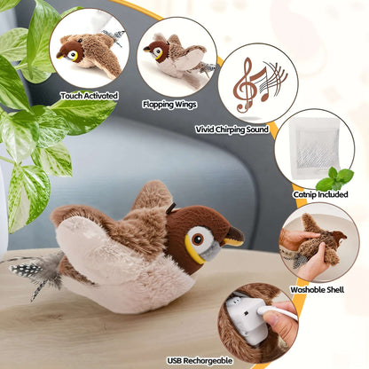 Flapping Bird Cat Toy – Realistic Movement, Sound & Endless Fun!