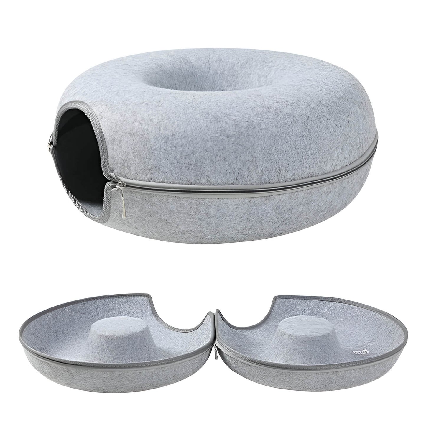 Donut Cat Bed & Hideout –  Cat Cave with Zipper Design!