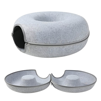 Donut Cat Bed & Hideout –  Cat Cave with Zipper Design!