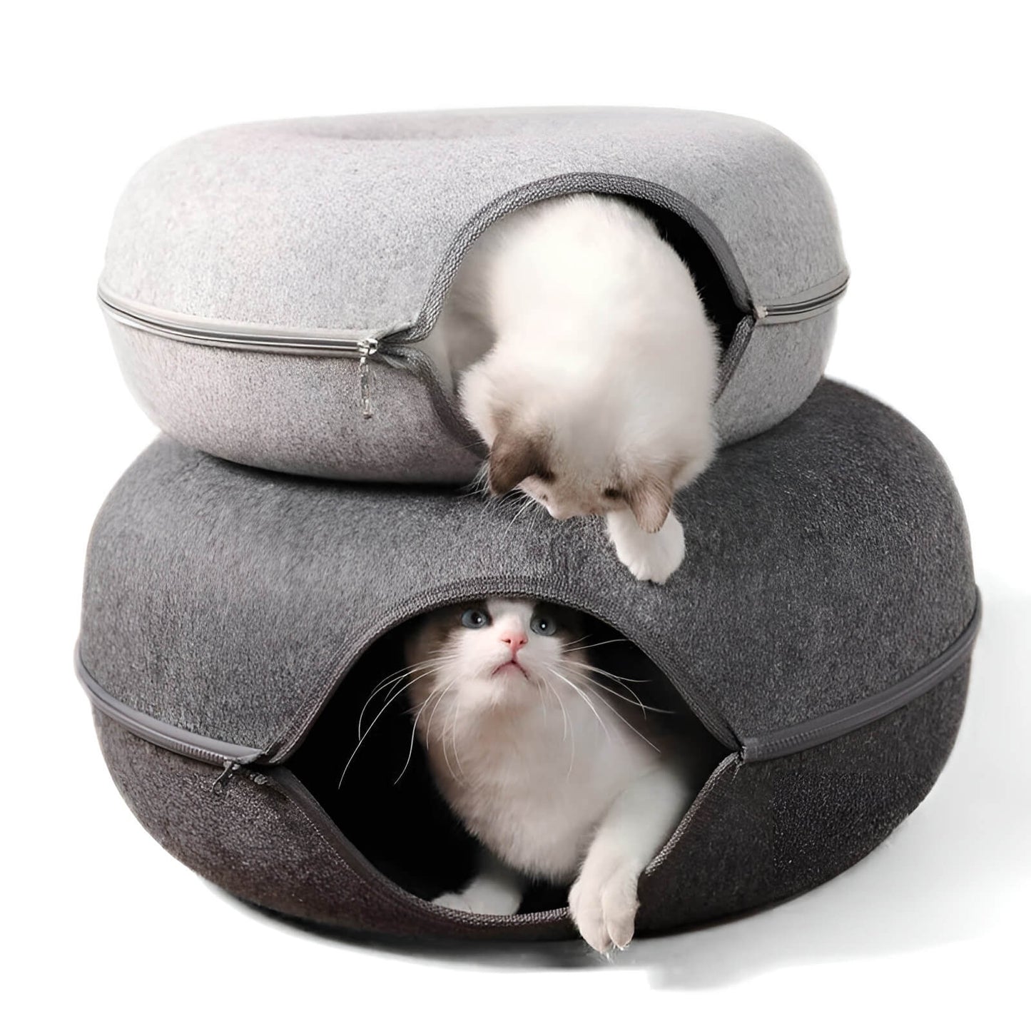 Donut Cat Bed & Hideout –  Cat Cave with Zipper Design!