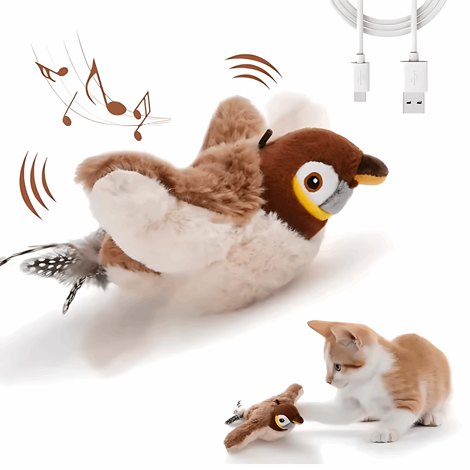 Flapping Bird Cat Toy – Realistic Movement, Sound & Endless Fun!