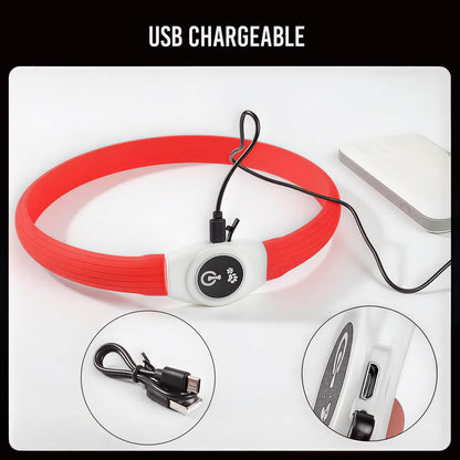 USB Rechargeable LED Dog Collar – Bright, Safe & Adjustable Night Walks