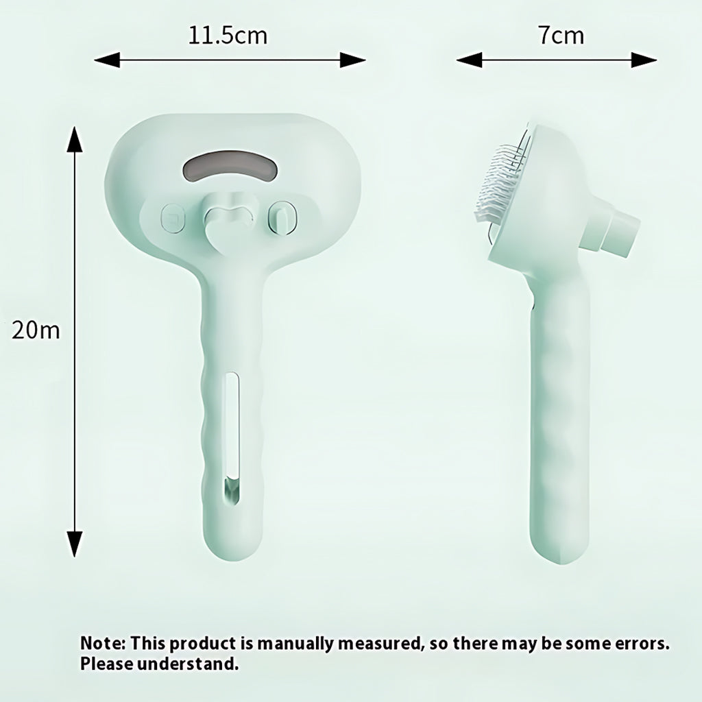 Measurement chart of a cleaning tool with dimensions labeled on a light green background.